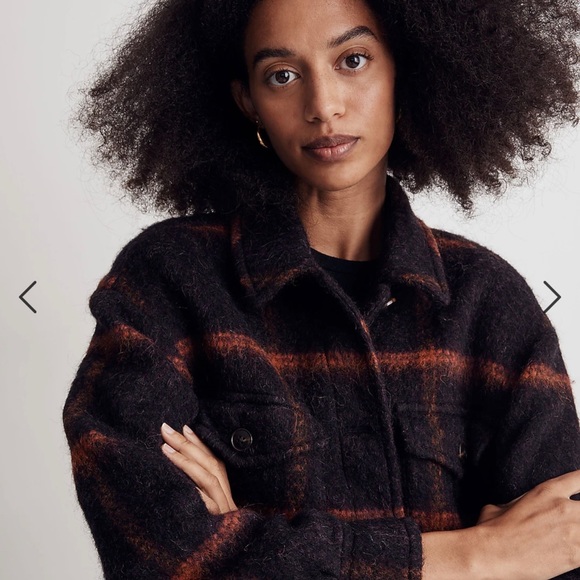 Madewell Long Shirt-Jacket in Windowpane - Picture 4 of 8